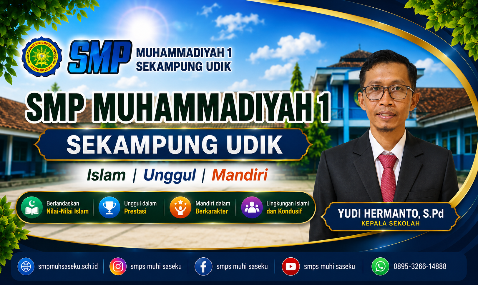Banner SMP Muhammadiyah 1 Sekampung Udik