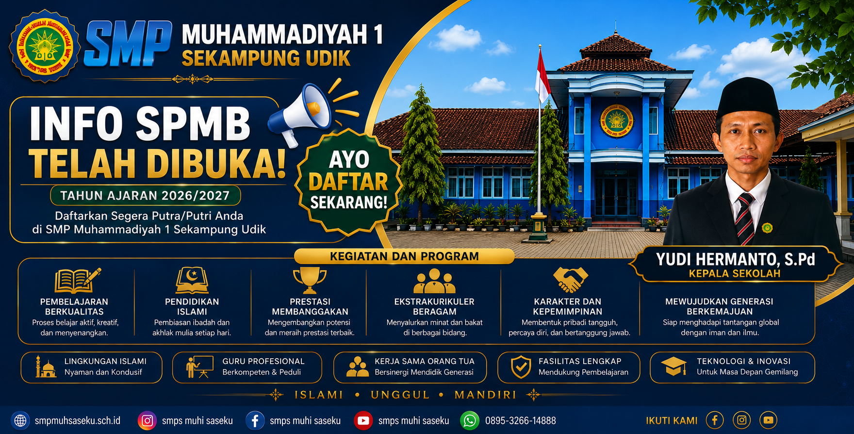 Banner SMP Muhammadiyah 1 Sekampung Udik