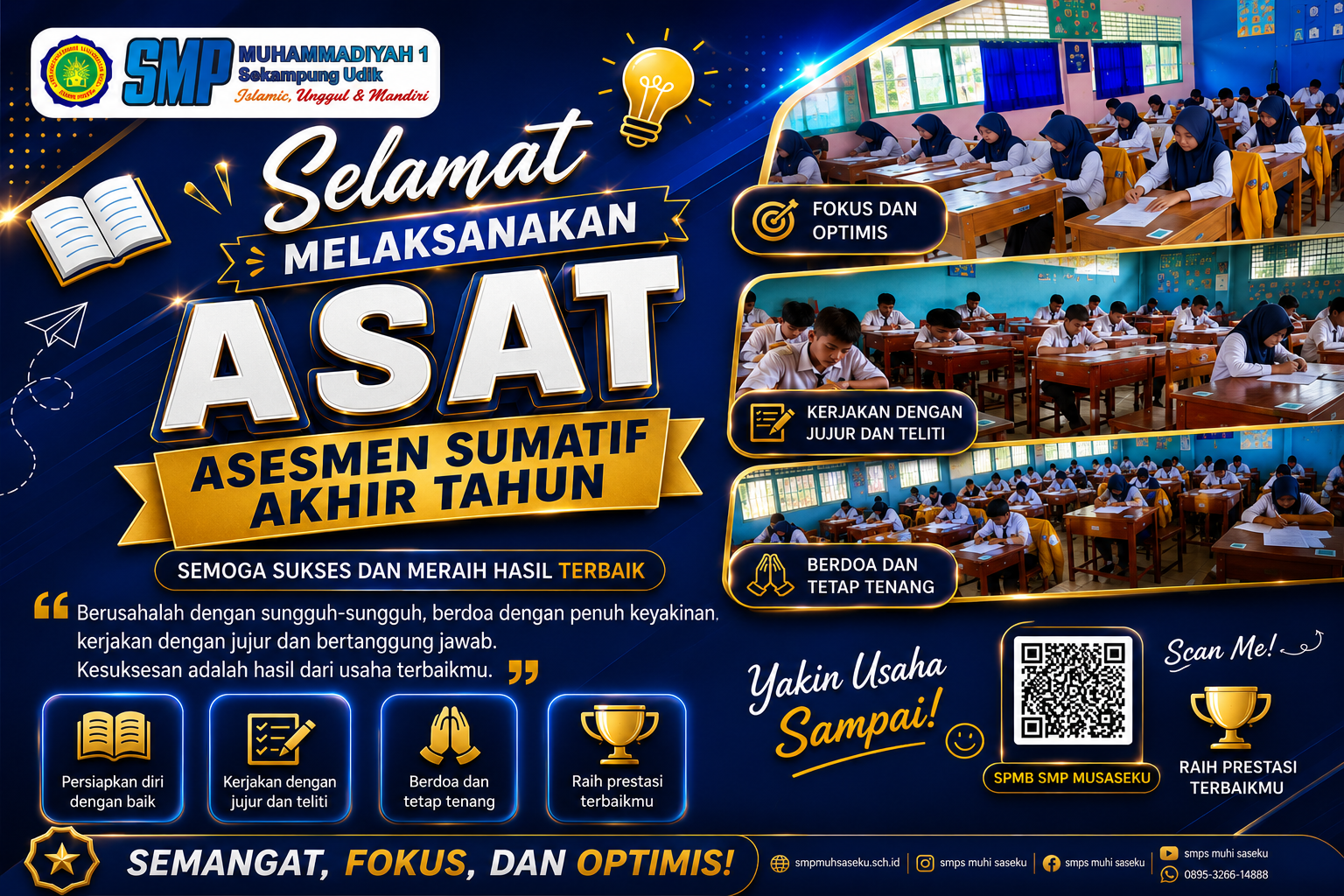 SMP Muhammadiyah 1 Sekampung Udik Laksanakan ASAT Tahun Pelajaran 2025/2026