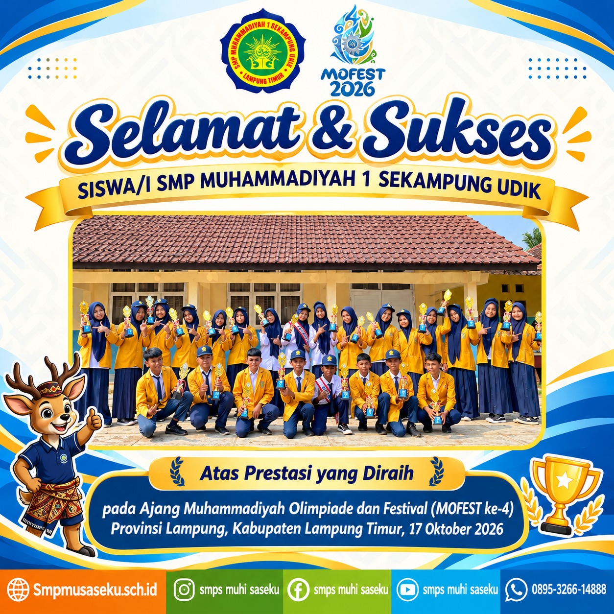SMP MUHAMMADIYAH 1 SEKAMPUNG UDIK TOREHKAN PRESTASI DALAM AJANG MOFEST KE-4 TAHUN 2026