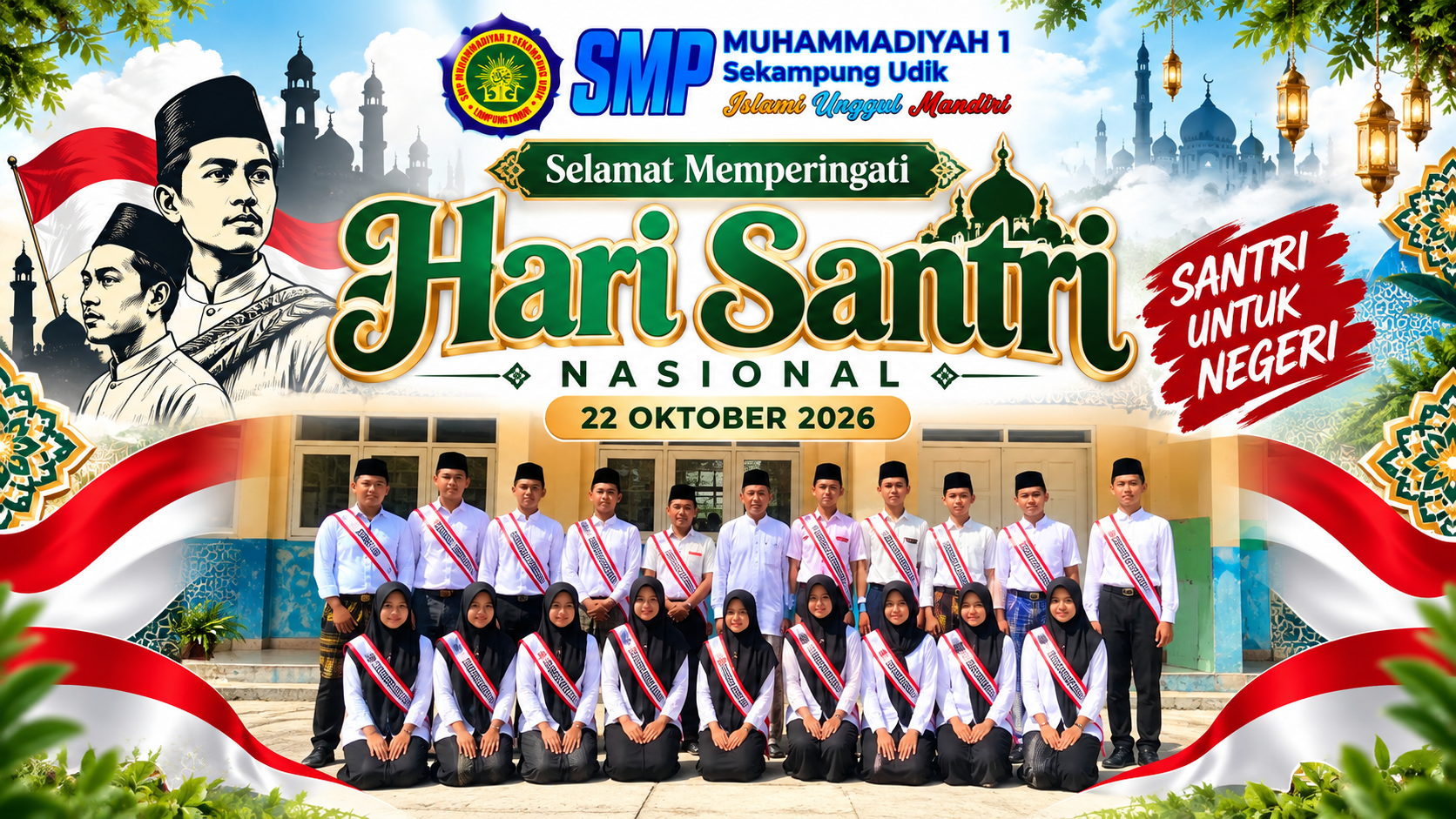SMP MUHAMMADIYAH 1 SEKAMPUNG UDIK PERINGATI HARI SANTRI NASIONAL 202
